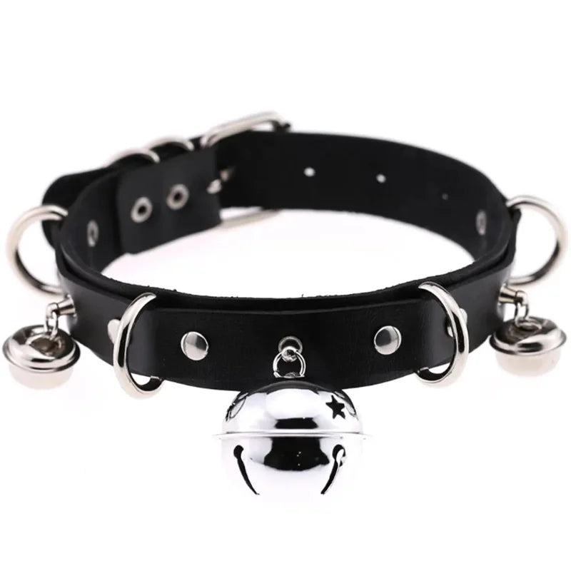1Pc Harajuku Gothic Spike Rivet Star Necklaces Collares Hip Hop Rock Black Bowknot PU Lace Leather Sexy Y2K Girl Choker Jewelry