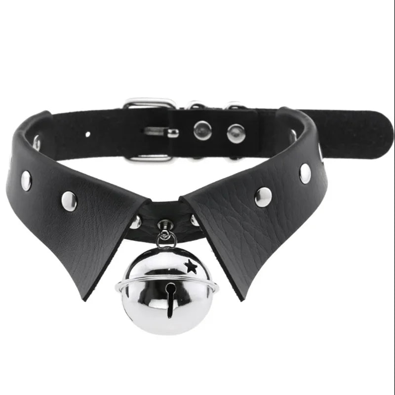 1Pc Harajuku Gothic Spike Rivet Star Necklaces Collares Hip Hop Rock Black Bowknot PU Lace Leather Sexy Y2K Girl Choker Jewelry