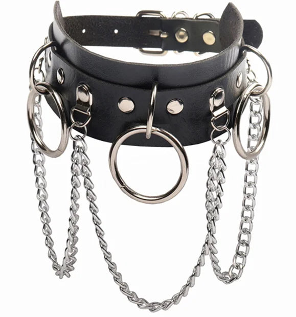 1Pc Harajuku Gothic Spike Rivet Star Necklaces Collares Hip Hop Rock Black Bowknot PU Lace Leather Sexy Y2K Girl Choker Jewelry