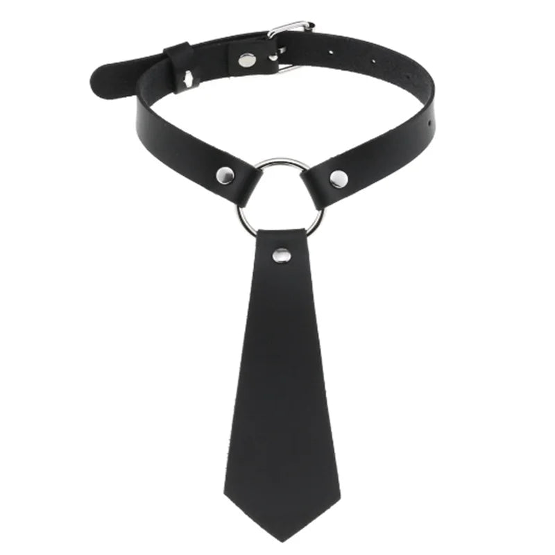 1Pc Harajuku Gothic Spike Rivet Star Necklaces Collares Hip Hop Rock Black Bowknot PU Lace Leather Sexy Y2K Girl Choker Jewelry