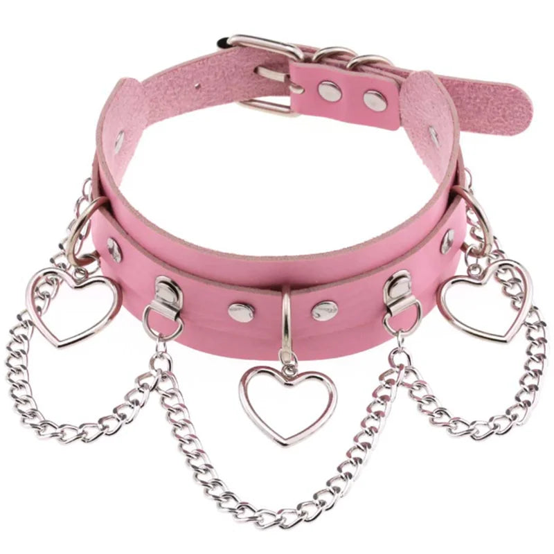 1Pc Harajuku Gothic Spike Rivet Star Necklaces Collares Hip Hop Rock Black Bowknot PU Lace Leather Sexy Y2K Girl Choker Jewelry