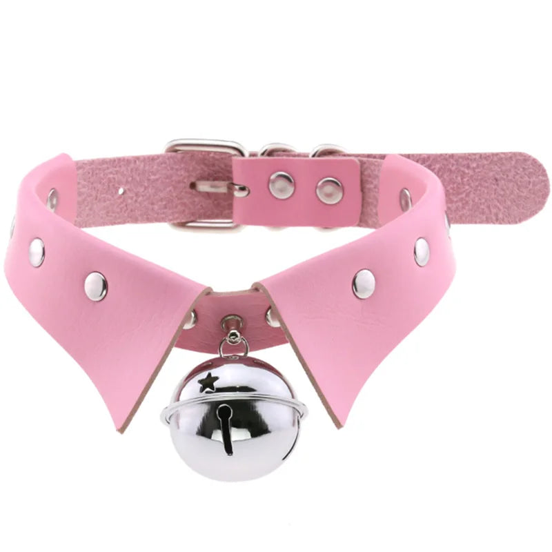 1Pc Harajuku Gothic Spike Rivet Star Necklaces Collares Hip Hop Rock Black Bowknot PU Lace Leather Sexy Y2K Girl Choker Jewelry